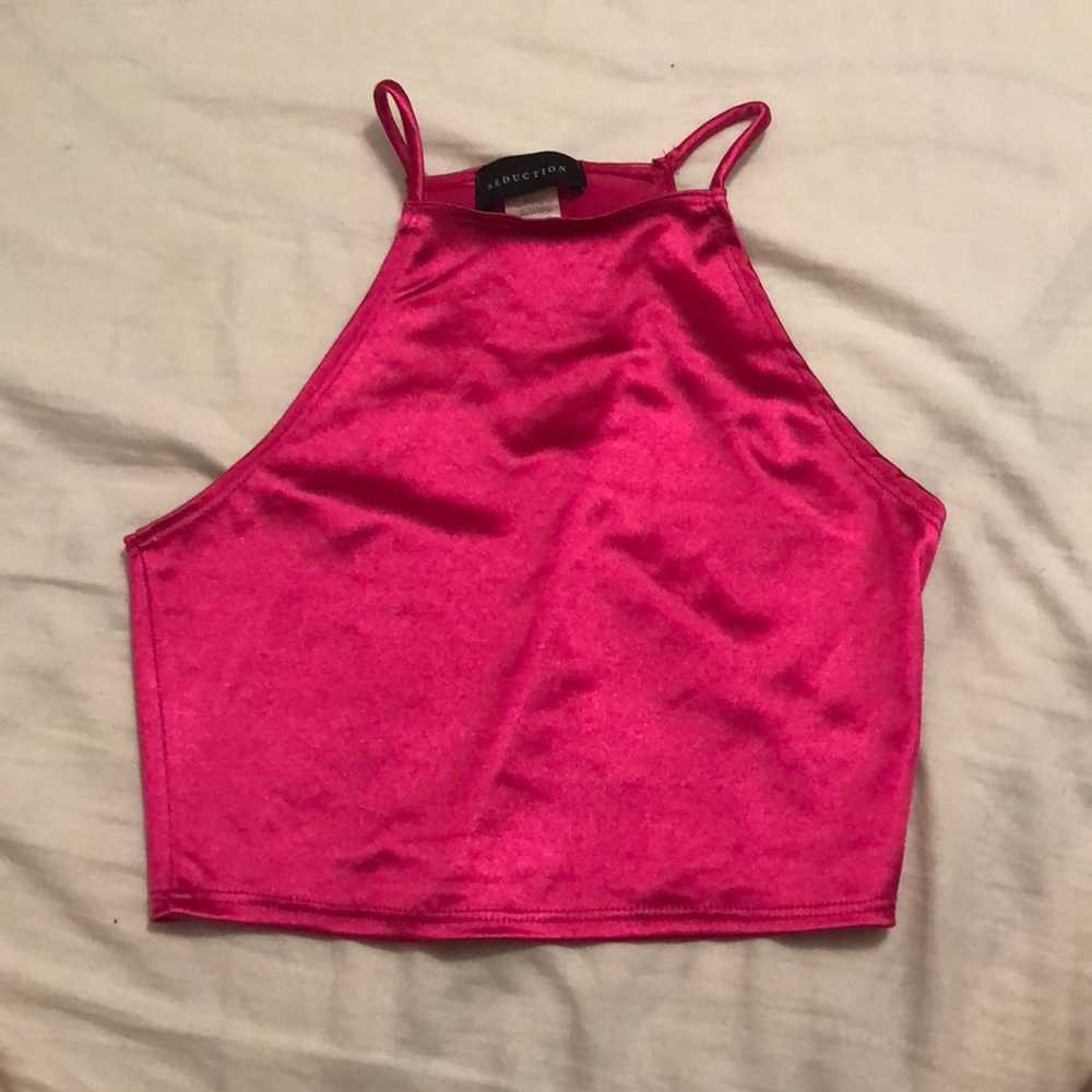 Silk crop halter top